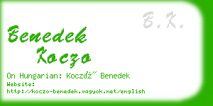 benedek koczo business card